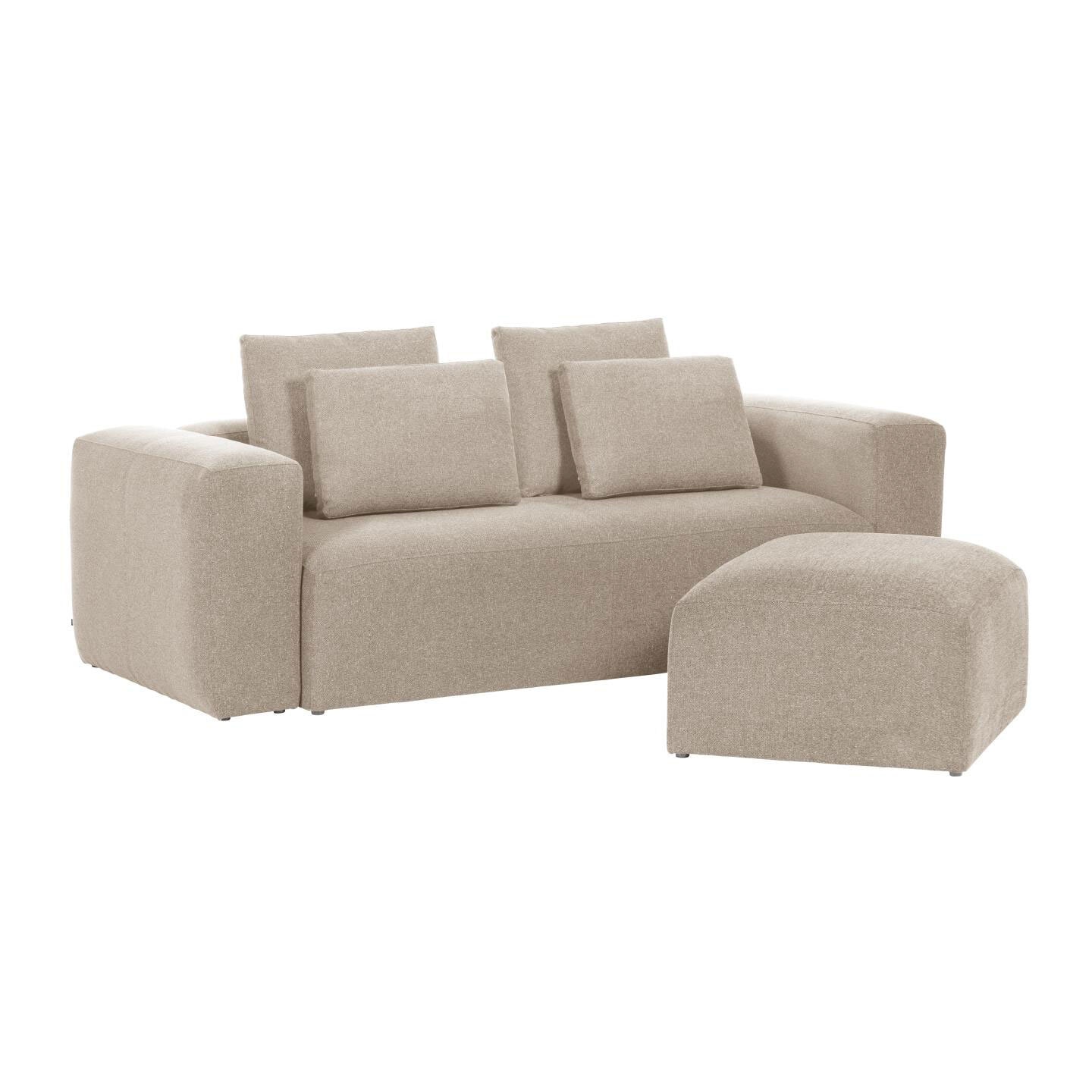 Kave Home Polsterhocker BLOK beige