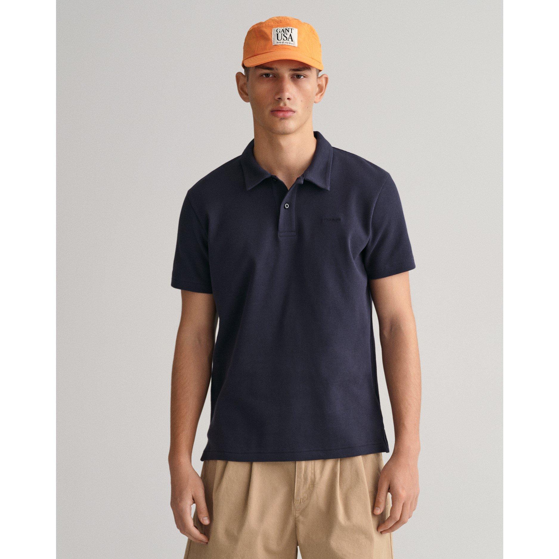 Gant WAFFLE TEXTURE SS-PIQUE DOVE BLUE S