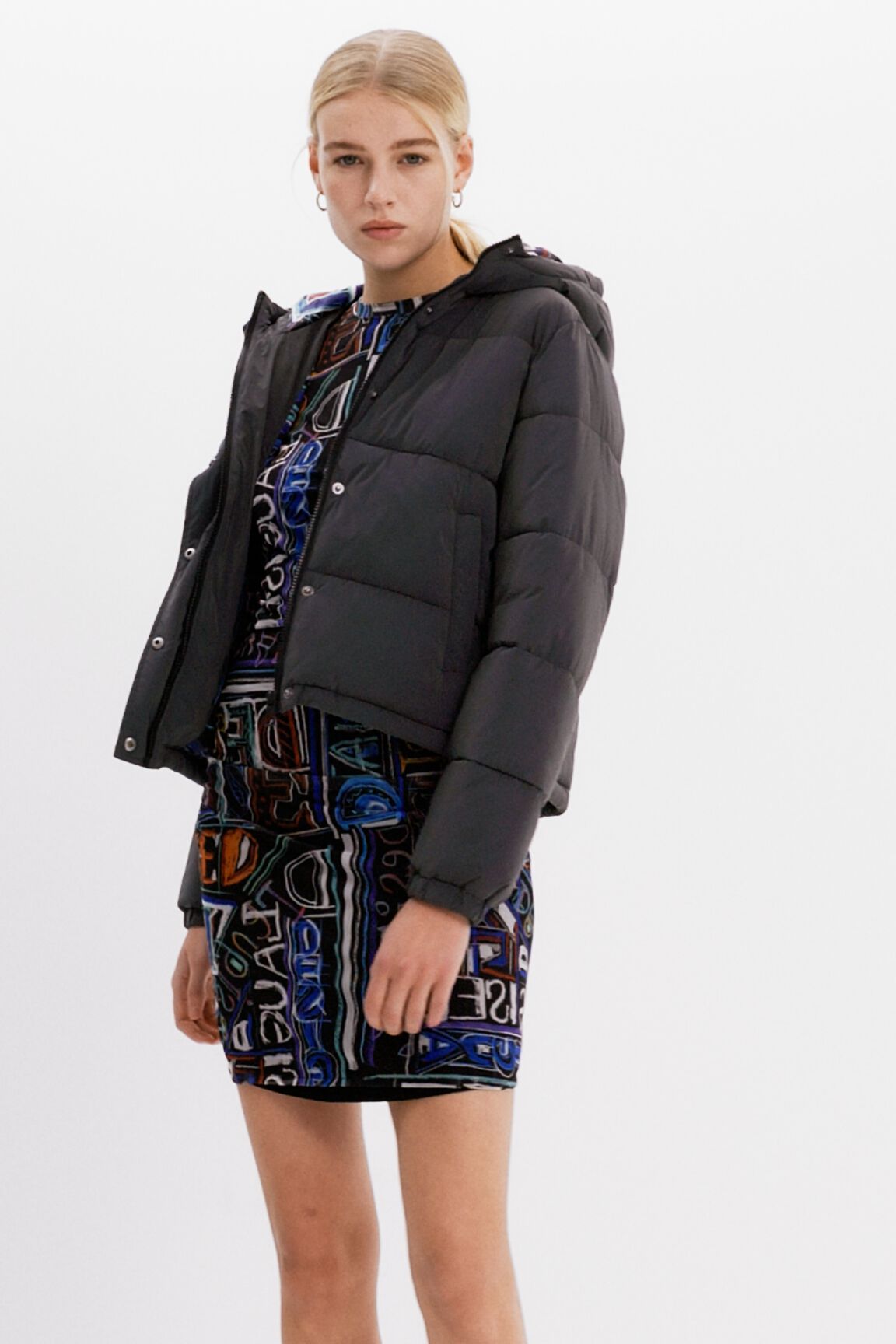 Blouson court matelassé moiré
