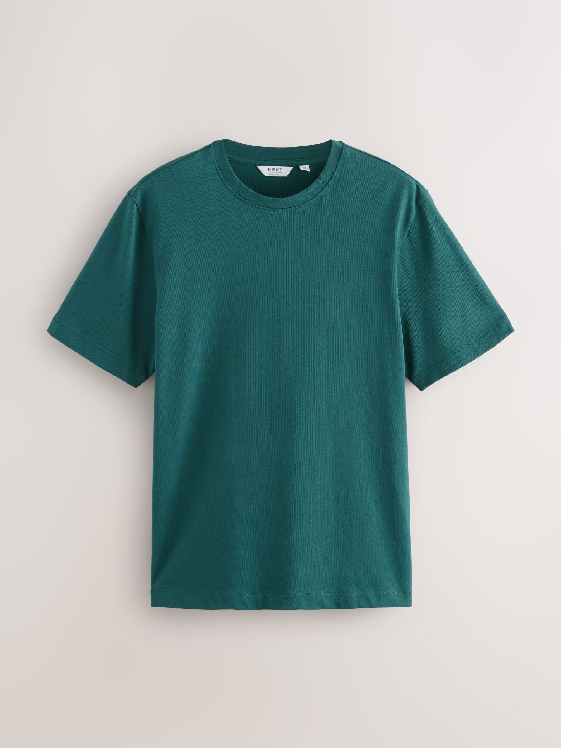 Blauwgroen - Normale Pasvorm - Zwaar T-shirt