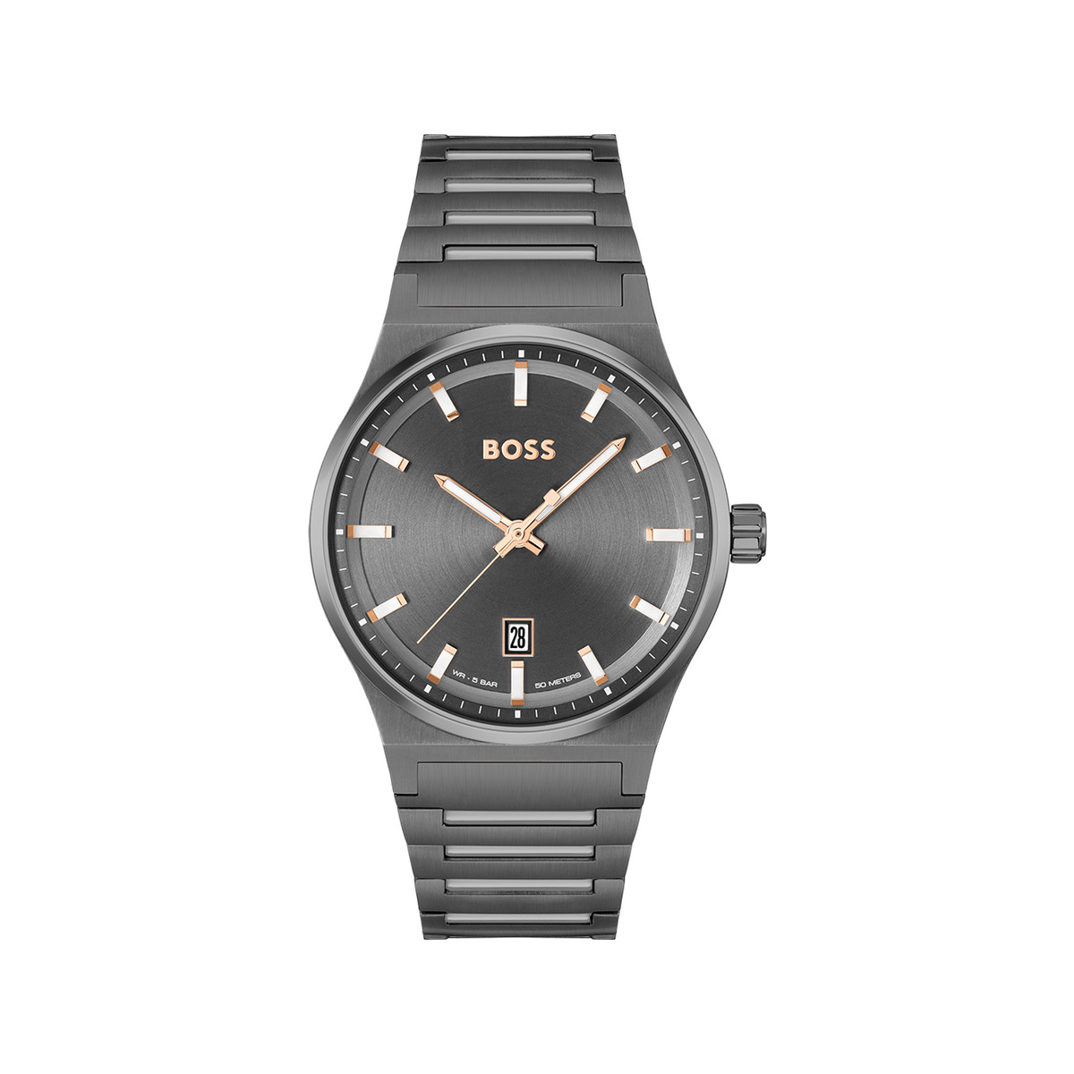 Montre BOSS sport lux homme bracelet acier argent