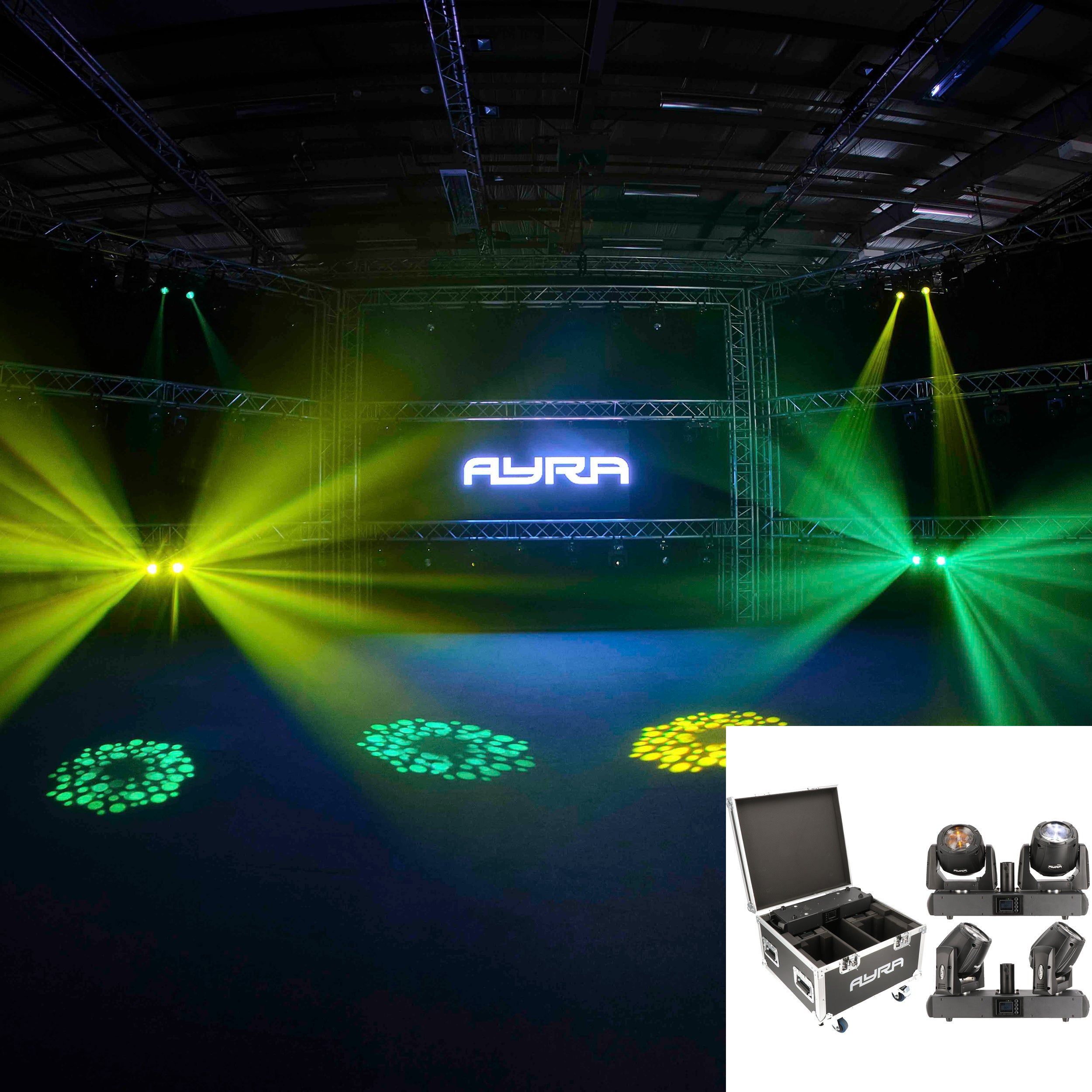 Ayra Vision Twins Beam LED movinghead set inclusief flightcase