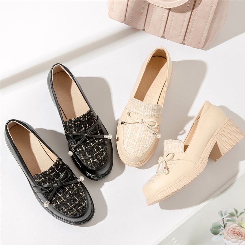 Lolita Tree - Loafers met blokhak en gesp en strik
