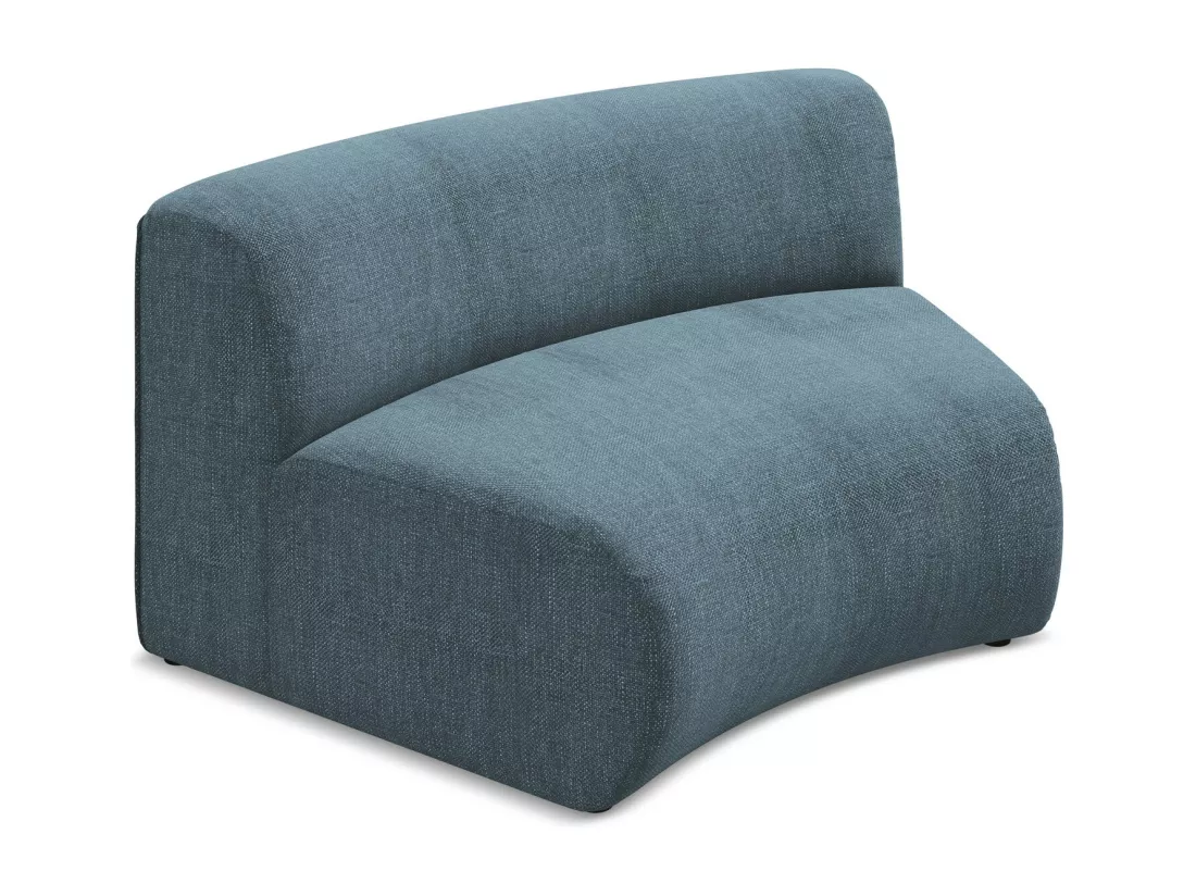 Fauteuil d'angle pour canapé modulable en tissu chenille - jeans - EKAHI