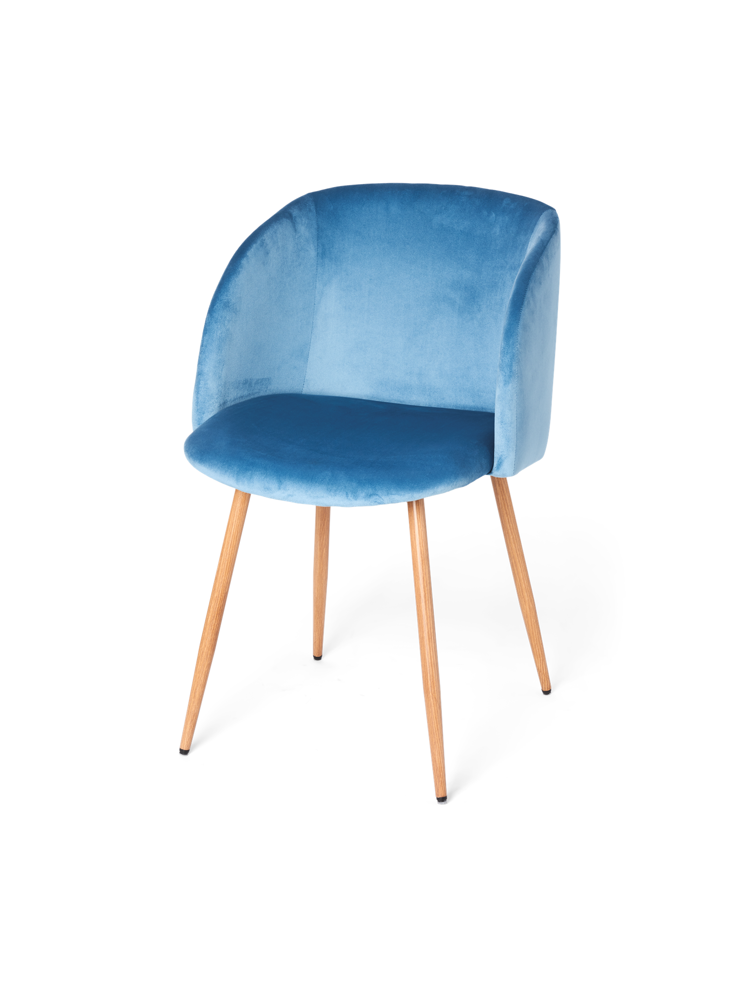 Stol i velour | Polyester/poppeltræ/jern. 54 x 47 x 81 cm. | Storm Blue