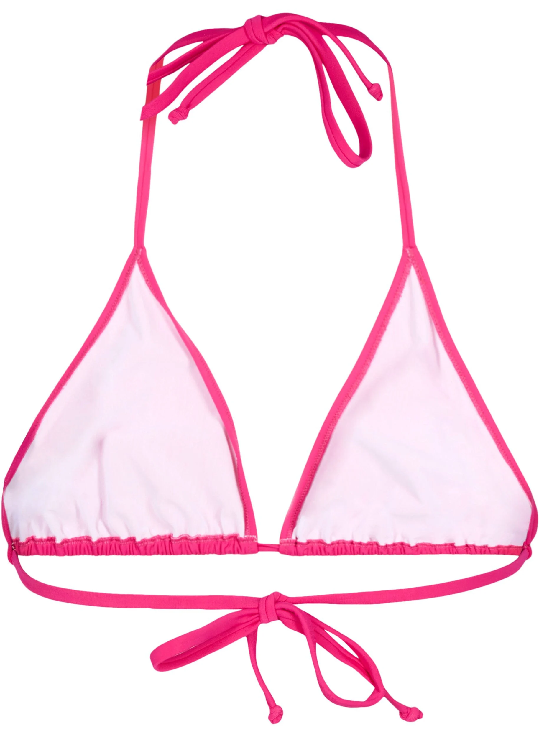 Ensfarvet trekants bikini bh
