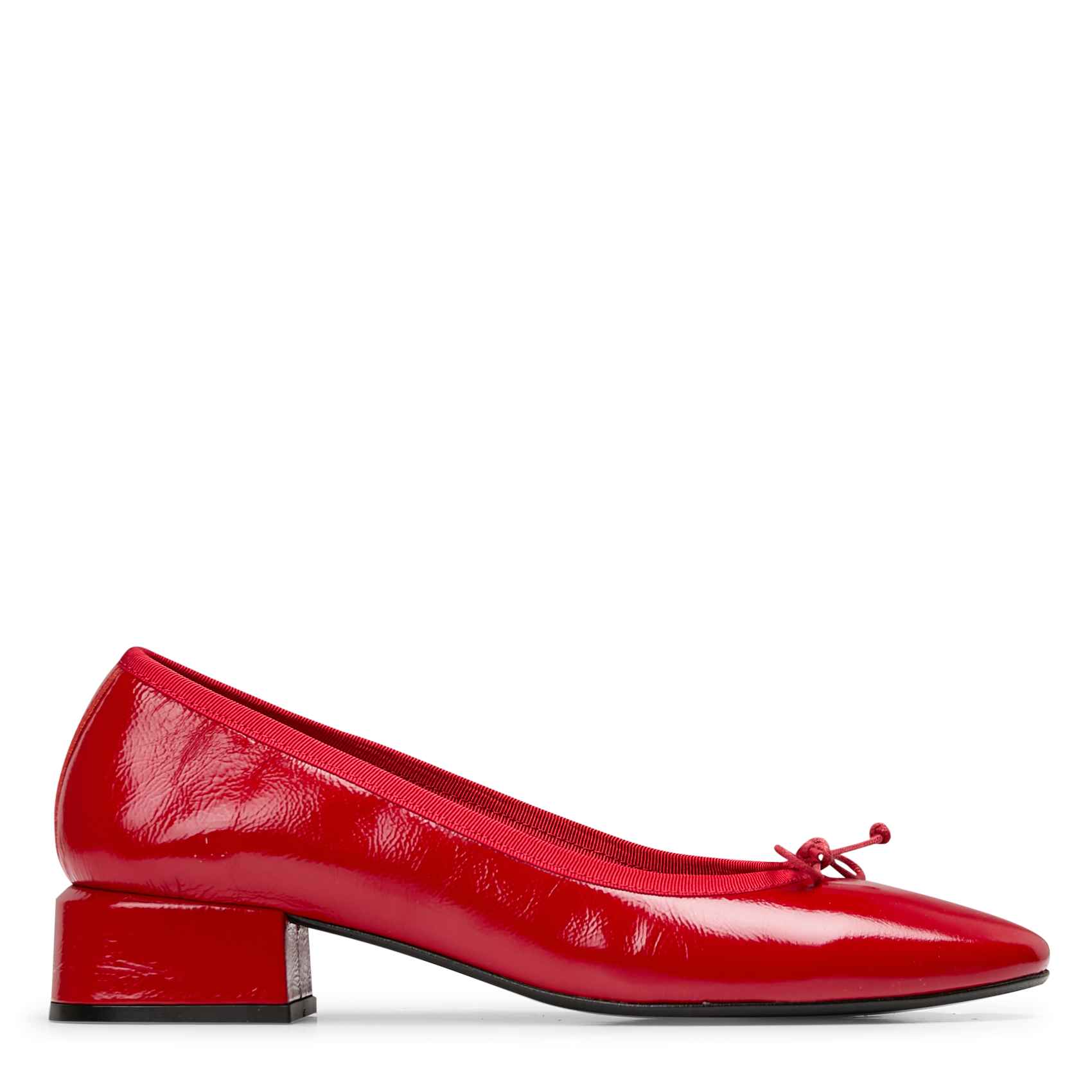 NICOLE - Ballerines à talons en cuir verni | Rouge