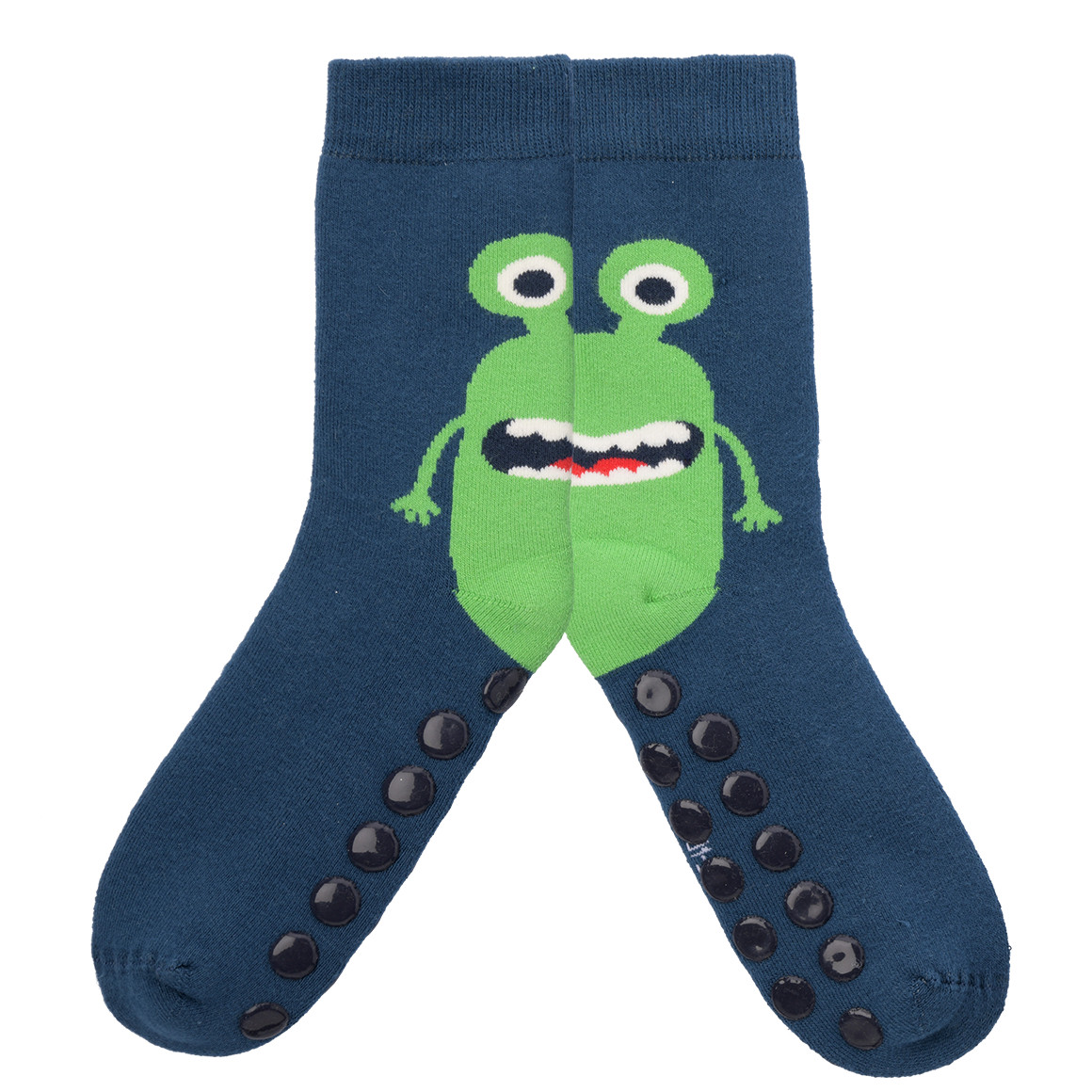 Topolino 2 Paar Jungen Stoppersocken mit Monster-Motiv dunkelblau / hellblau / grün