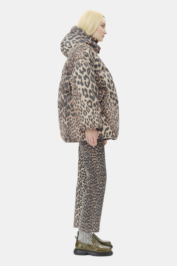 Ganni Leo Puffers Midi Jacket Almond milk