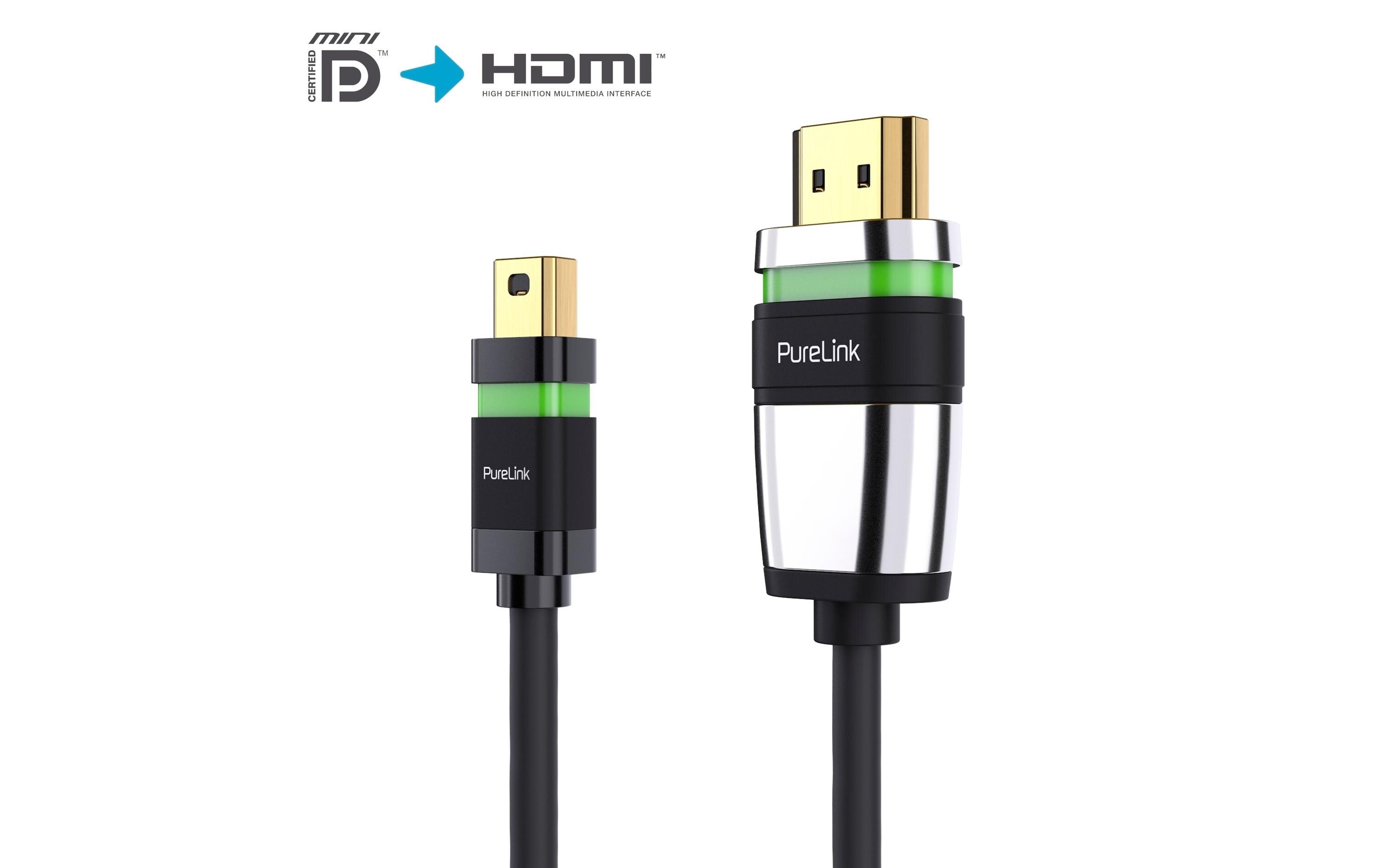 Kabel ULS Zert. 4K High Speed Mini-DisplayPort - HDMI, 1 mZertifiziertes 4K High Speed mini DisplayPort / HDMI Kabel