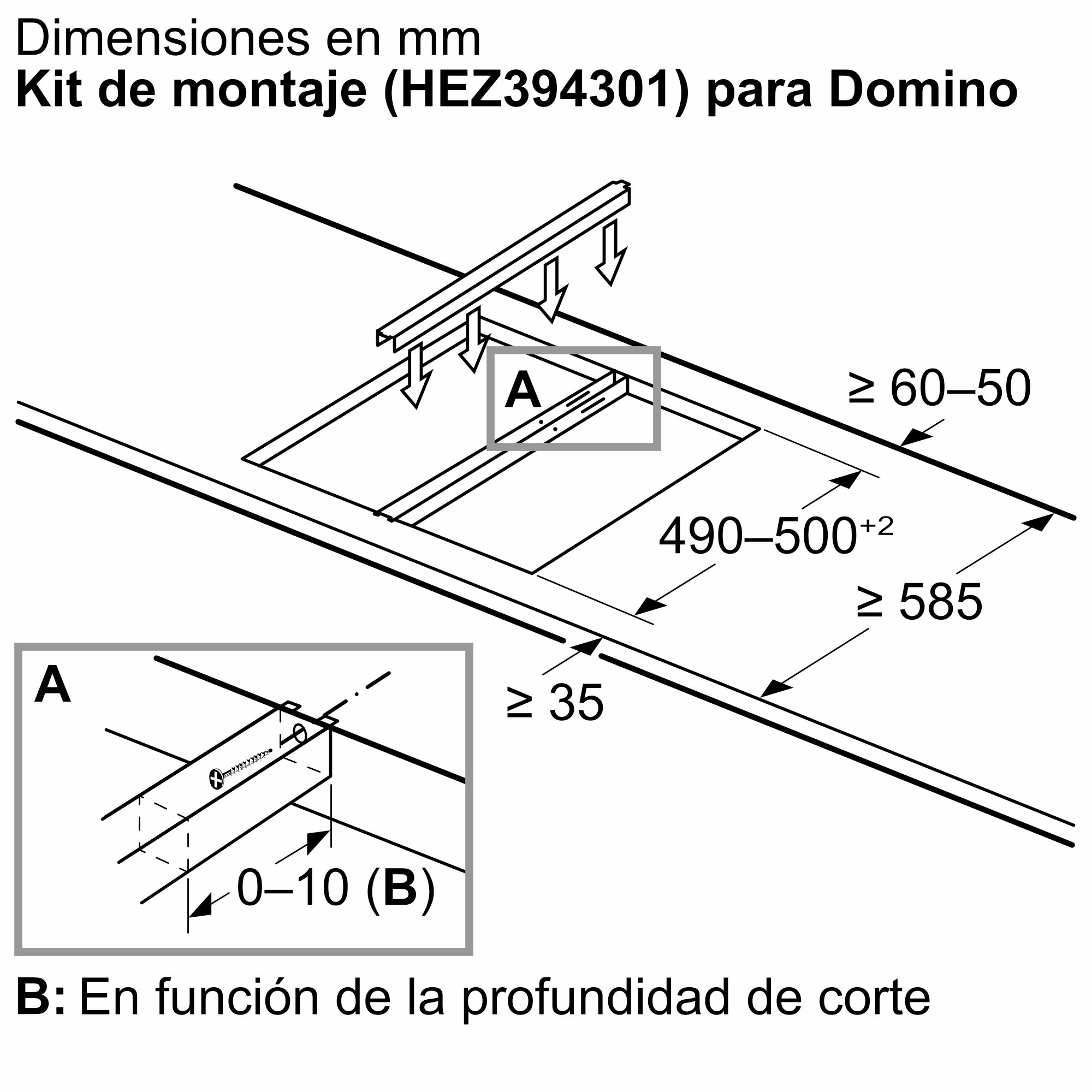 Placa Domino Série 6 de 30 cm na cor preta, com perfis PKF375FP2E