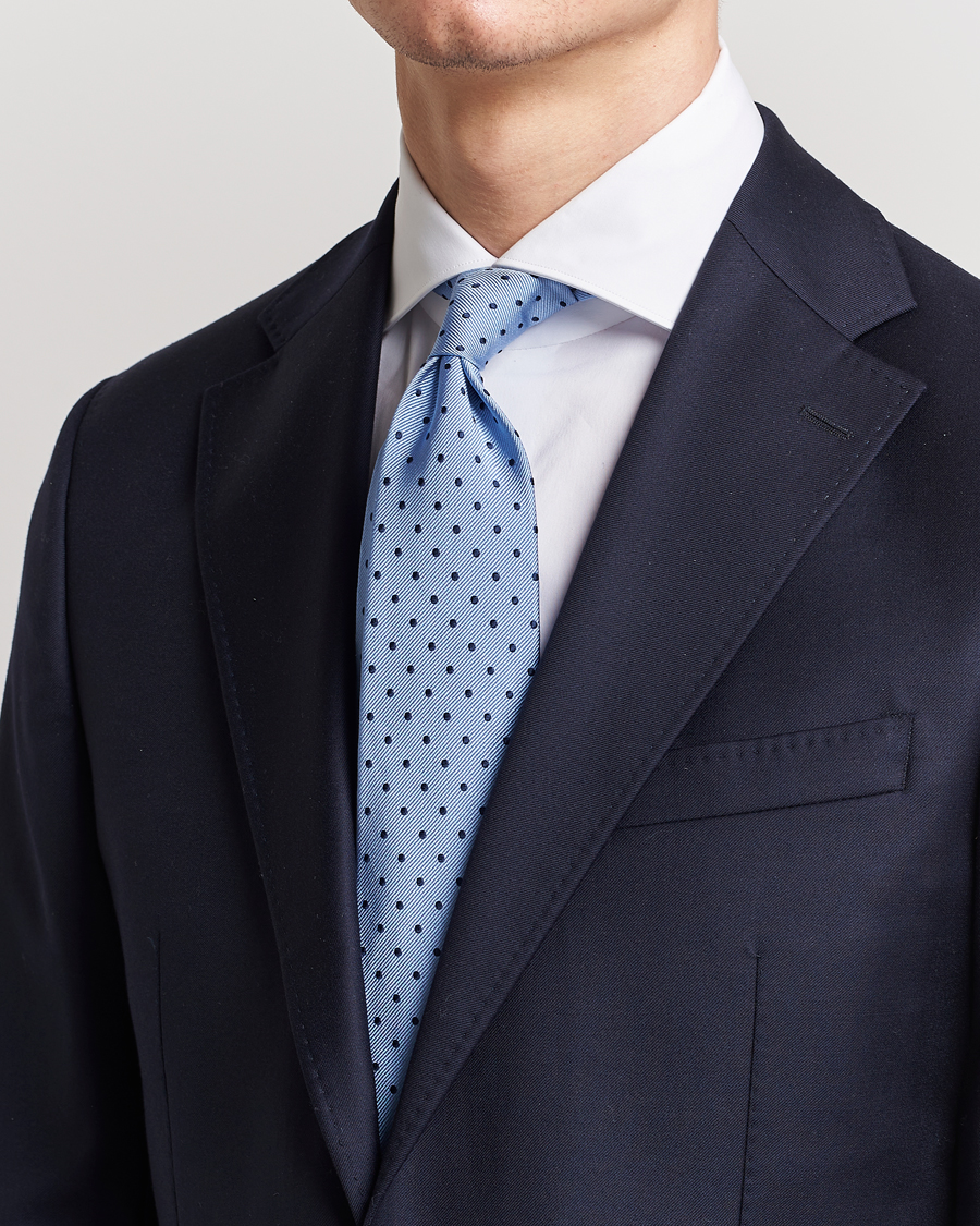 Amanda Christensen Dot Classic Tie 8 cm Sky Blue/Navy