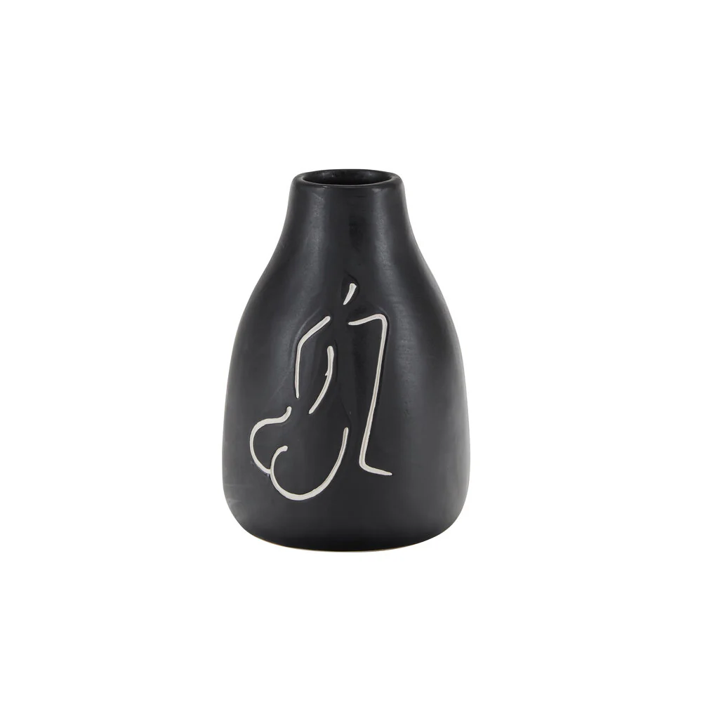 Bahne Interior  Vase med kvindeskikkelse, sort - H14 cm.