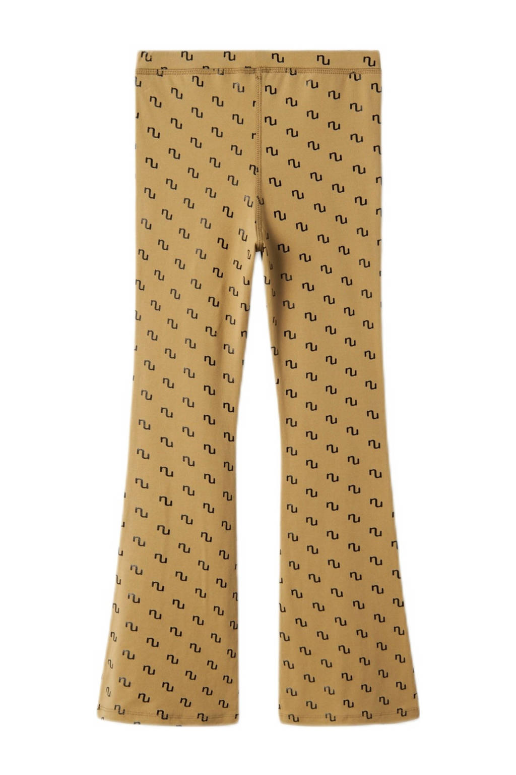 NAME IT flared broek NKFNIKANEL met all over print mosterd/zwart