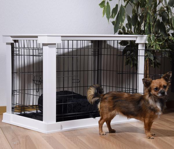 dobar® petlife Design-Hundekäfig, weiß, ca.