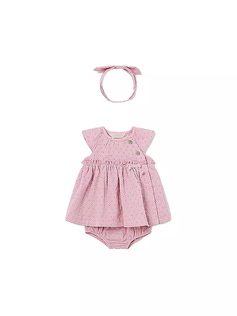 MAYORAL Baby Kleid mit Höschen und Stirnband rosa