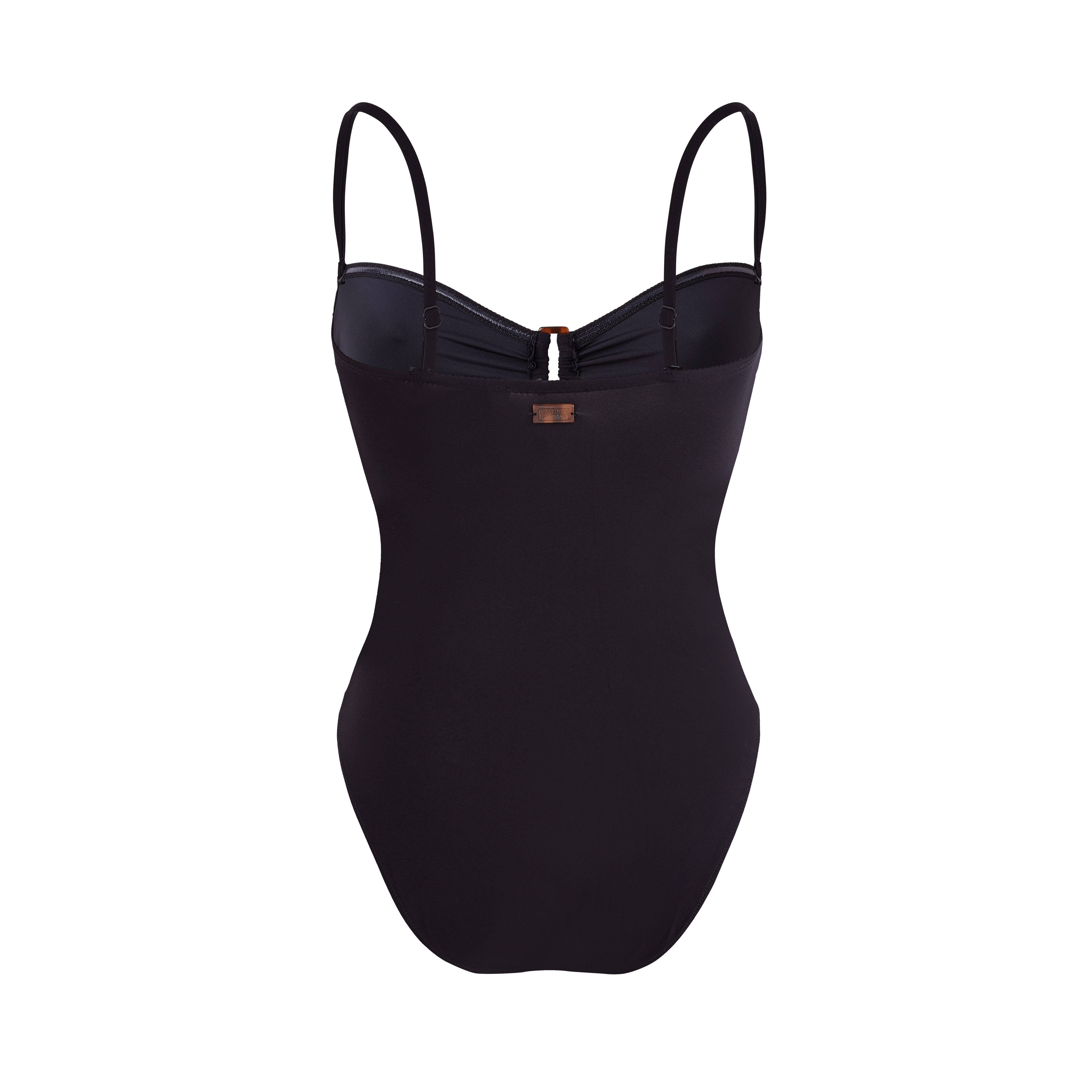 Women One-piece Bandeau Solid Bikini Look