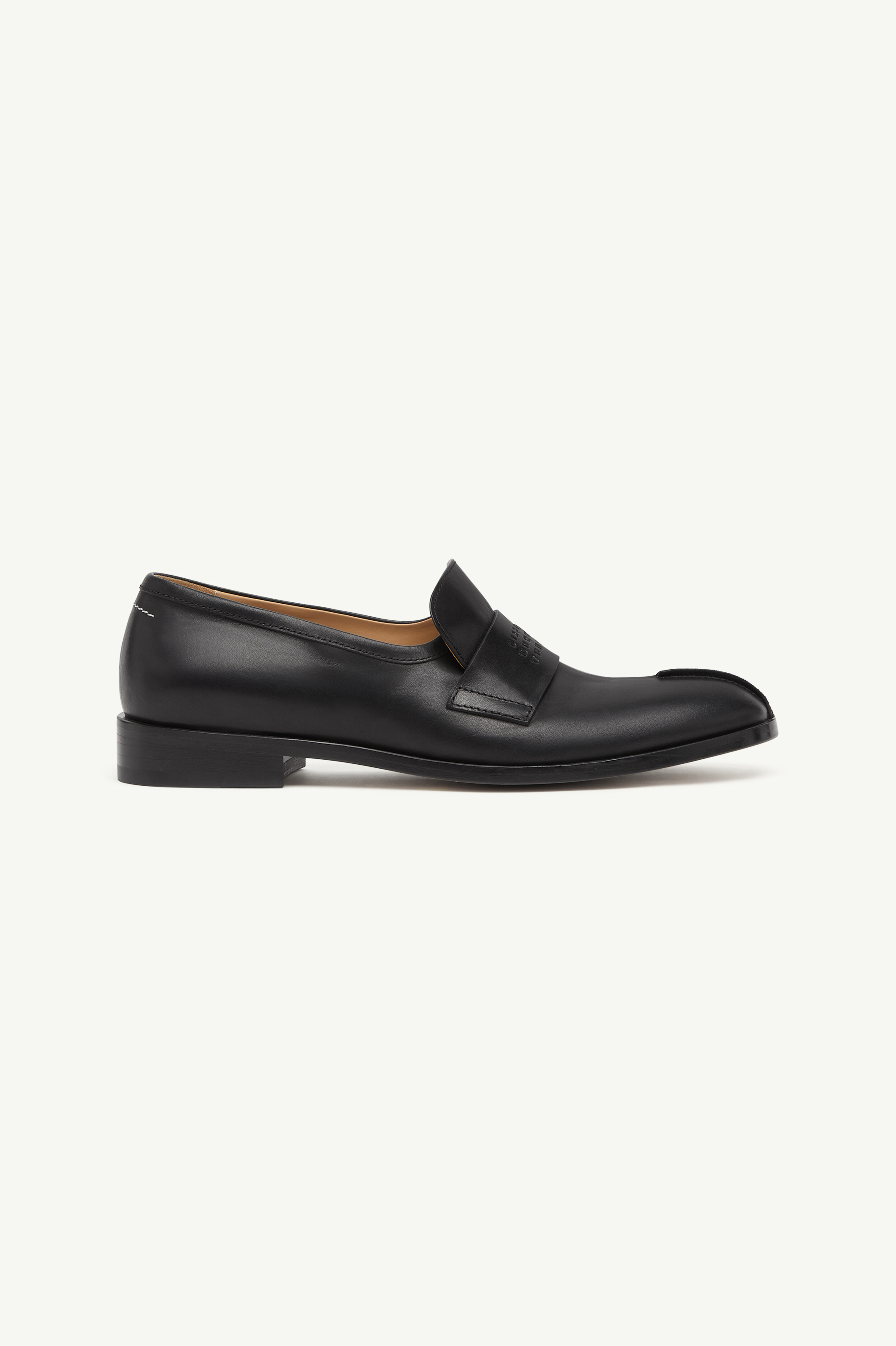 Moccasins New Classic Stitch en cuir pour femme | MM6 Noir