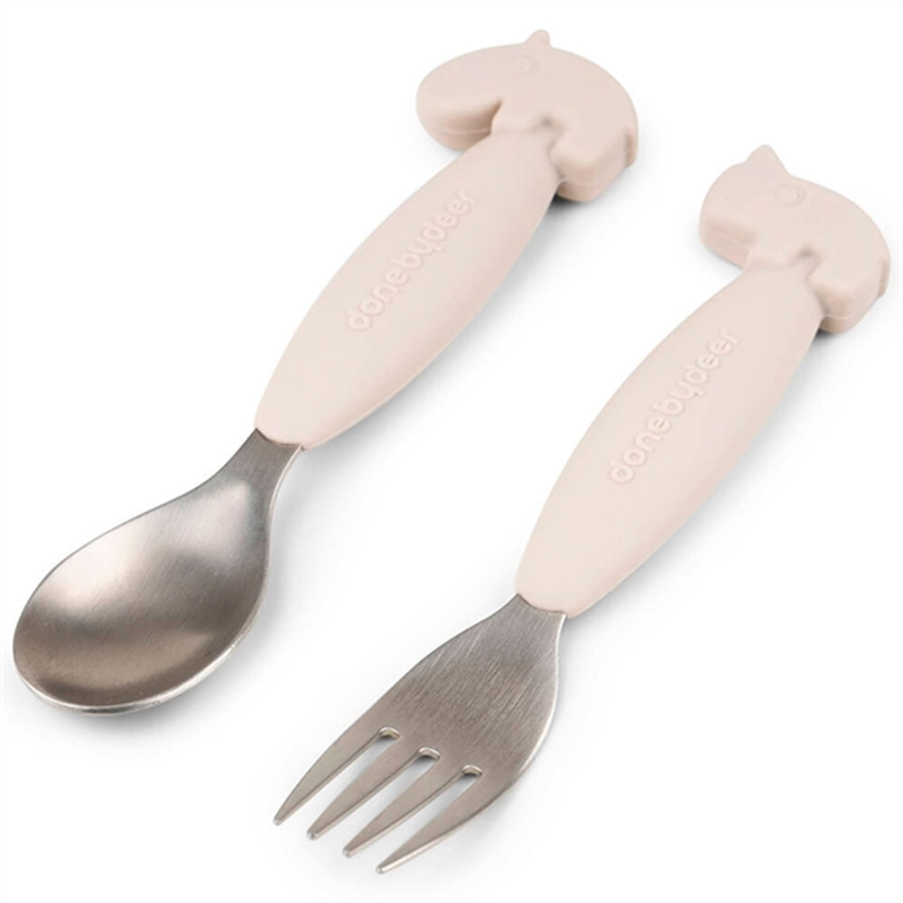 Done by Deer YummyPlus Easy Grip Cutlery Set Powder - DonebyDeer