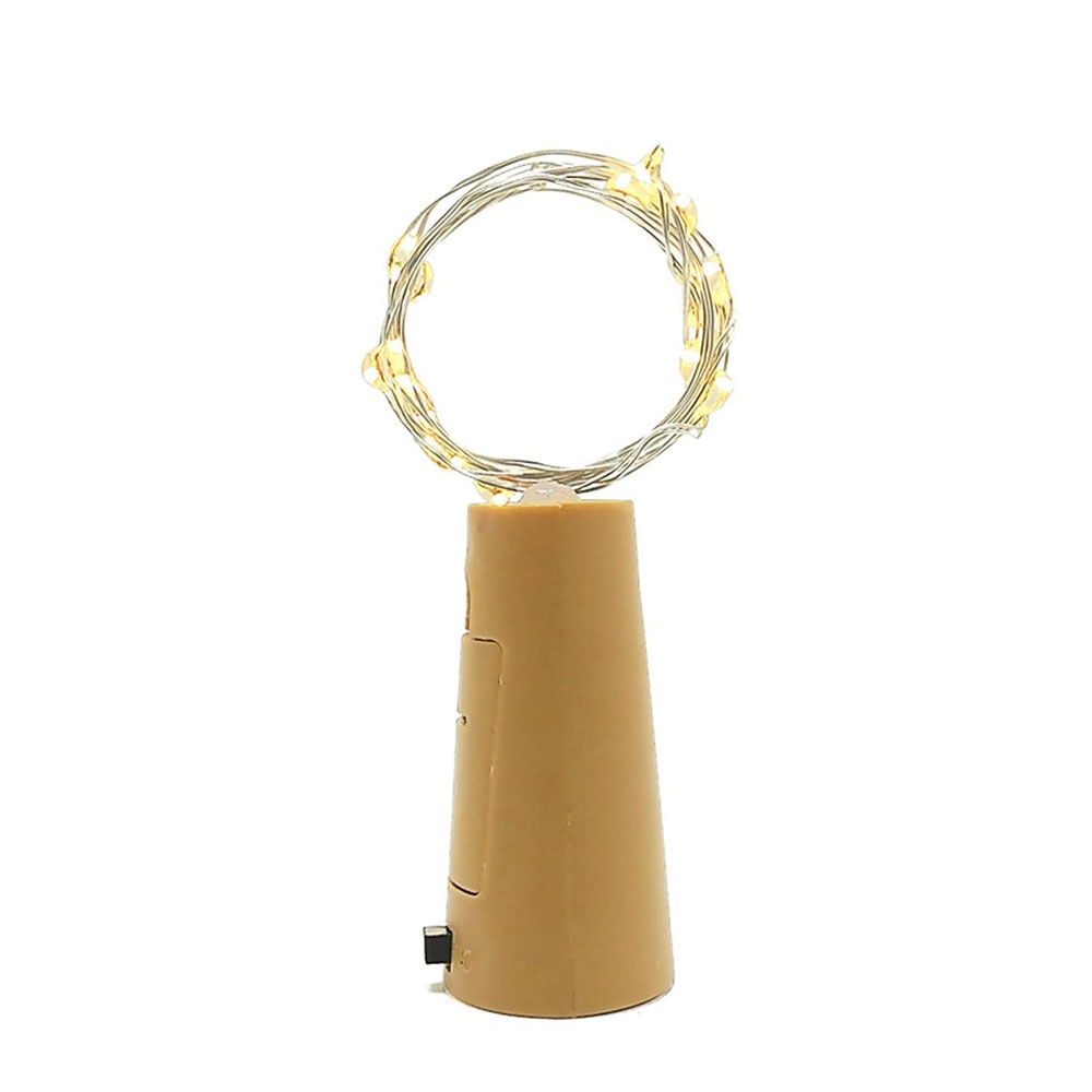 (10er Set) 2m 20 LED's Deko Lichterkette Outdoor Flaschenlicht im Korken Look IP65 (inkl. LR44 Batterien) - Warmweiss