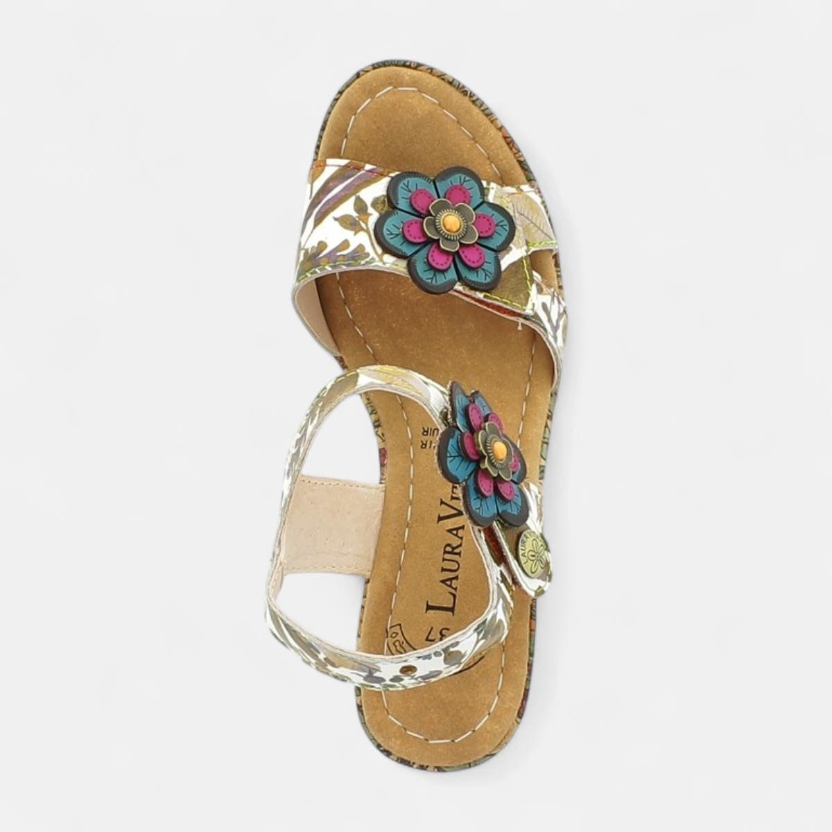 Nu-pieds à talon Femme en cuir camel