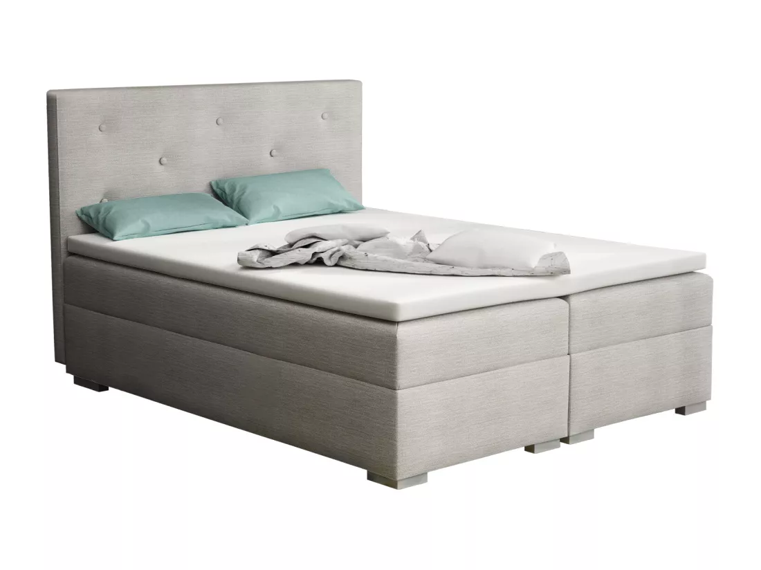 LIT BOXSPRING avec surmatelas Holta 160x200 cm, Orinoco 21 (Gris clair)