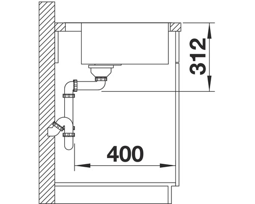 Blanco SUBLINE 500-IF/A spoelbak, 543 x 510 mm, antraciet, 524111