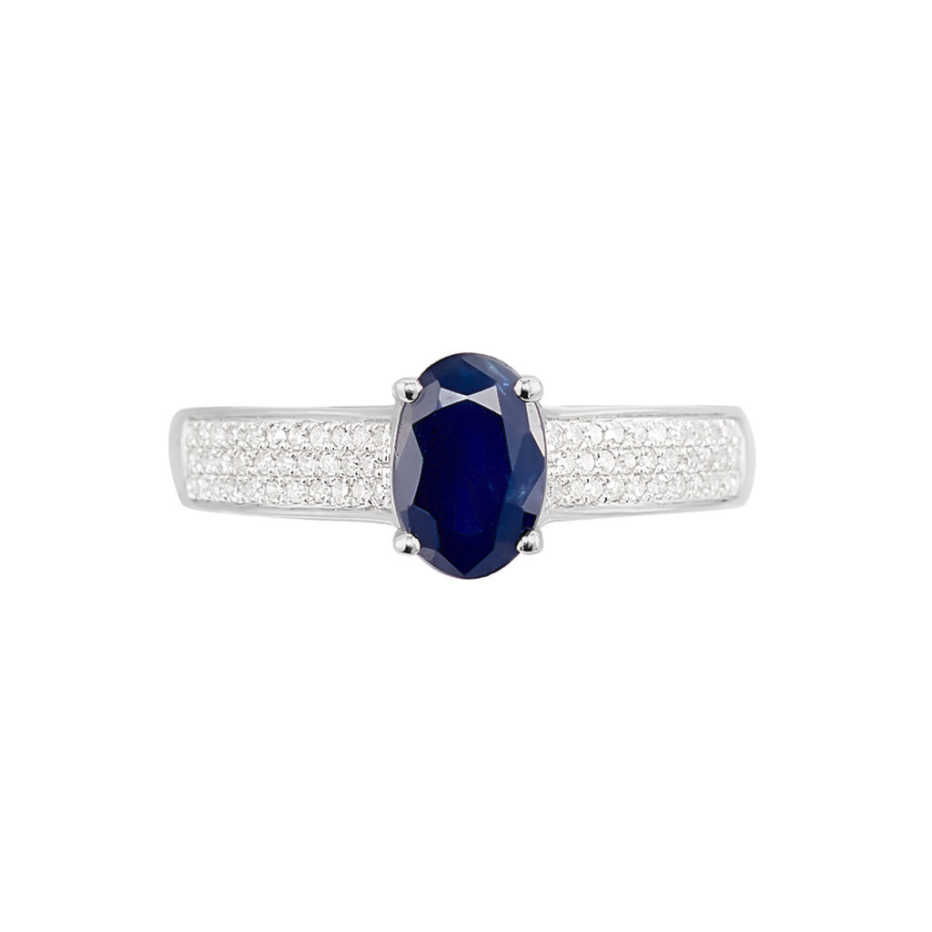 Bague Crista Or Blanc Saphir Et Diamant