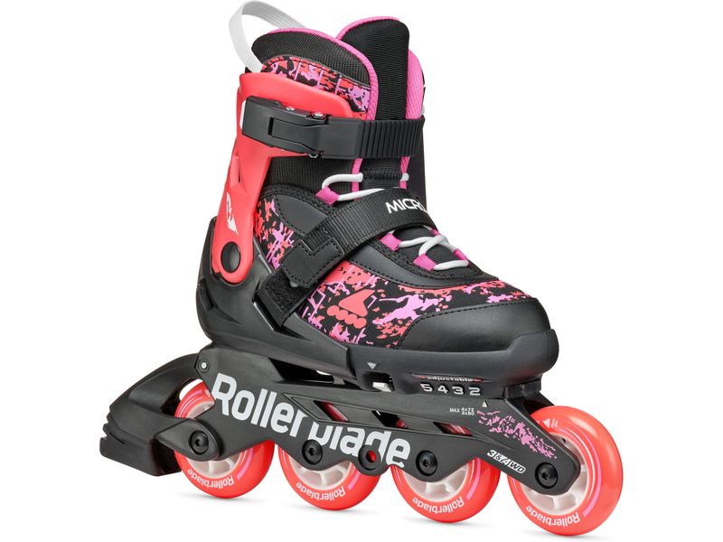 ROLLERBLADE Inline-Skates Microblade SL Schwarz/Korall, 33- Verstellbare Inline-Skates für Kinder