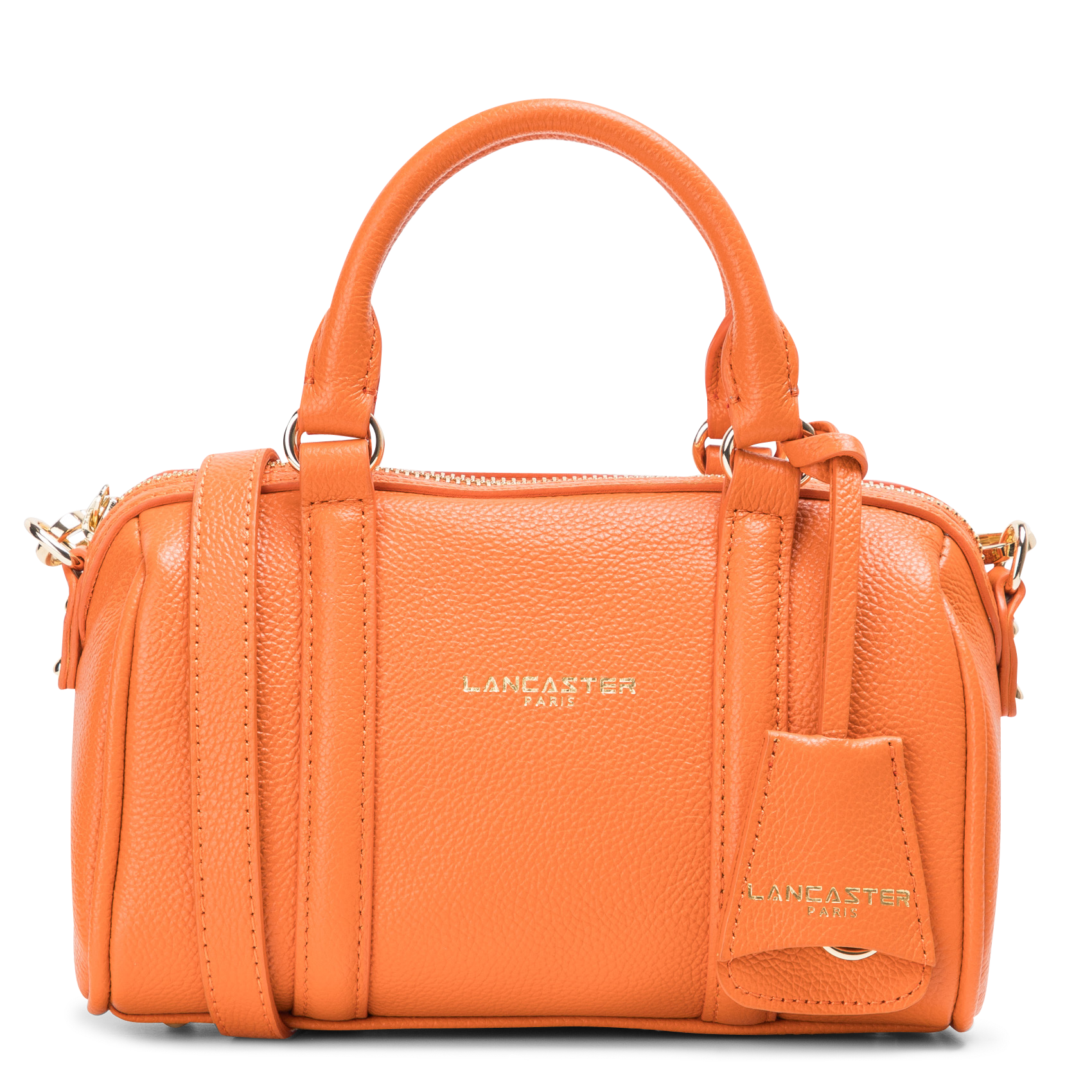 MILANO ANA - Petit sac polochon en cuir grainé| Orange