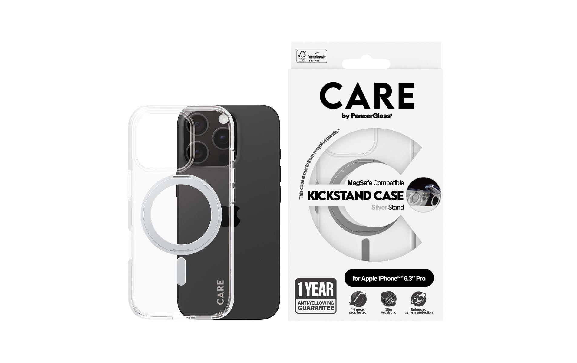 Back Cover Feature Kickstand iPhone 16 Pro SilberSchutzhülle für das Apple iPhone 16 Pro