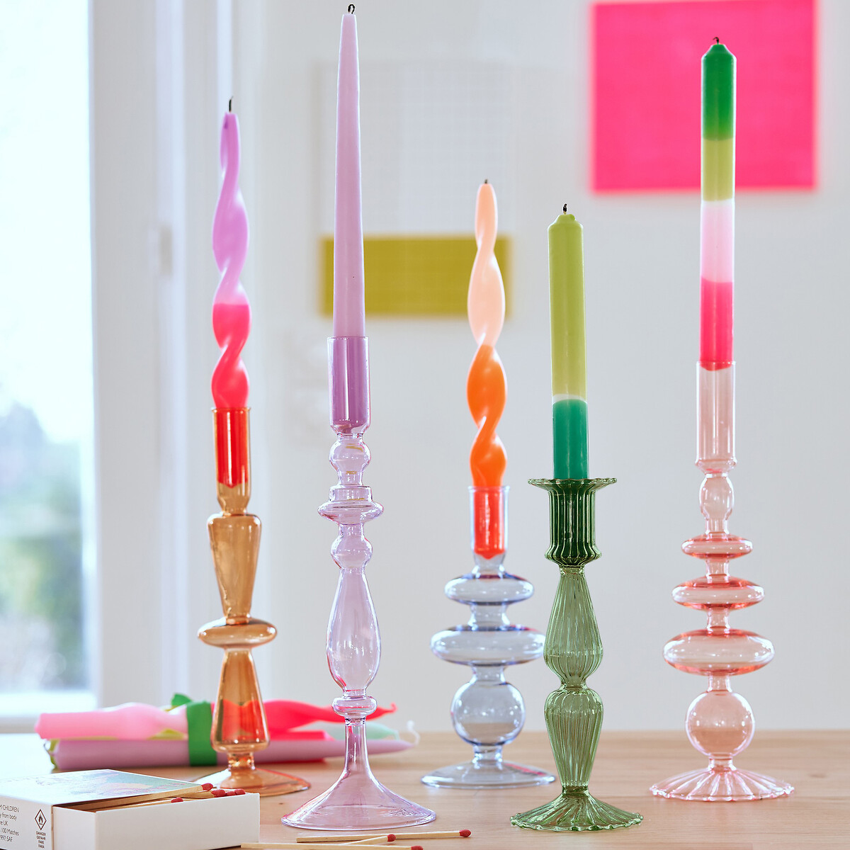 LA REDOUTE INTERIEURS<br>Castiçal de vidro Alt.20,3 cm, Chilava