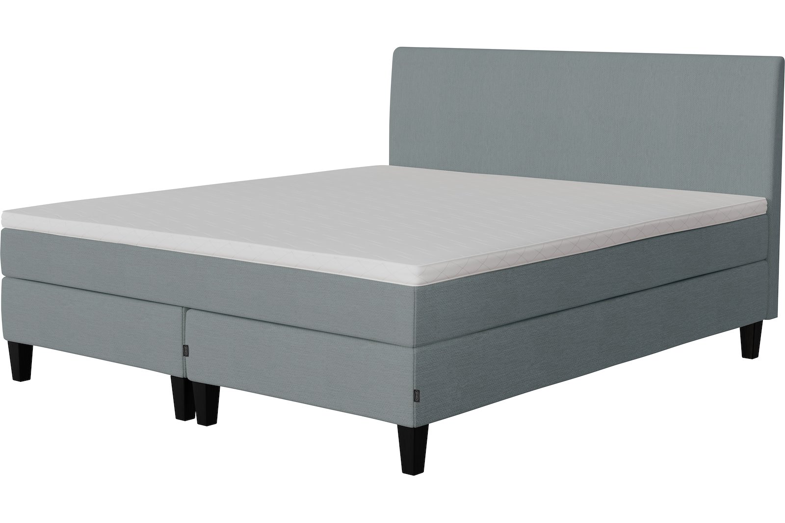 Glow jubileum kontinentalseng Tekstil 392 Grå, medium/fast, Sleep I overmadrass og kantet konet 14 cm sorte ben