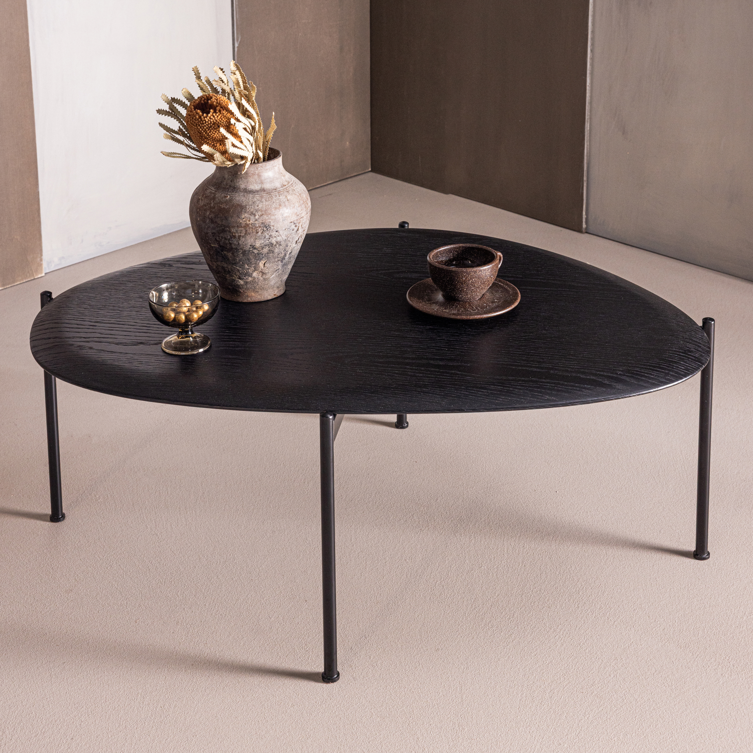 WOOOD Kota Salontafel - MDF|Fineer - Zwart - 36x92x68