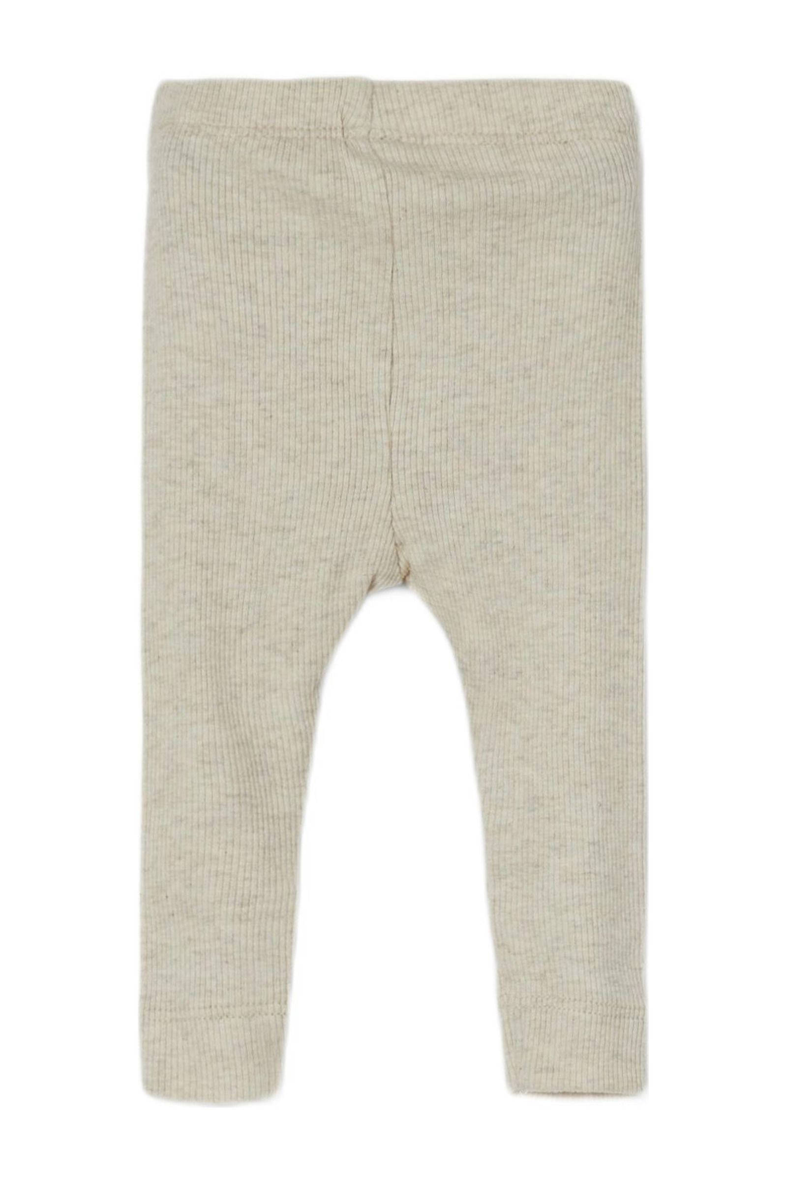 NAME IT baby gemêleerde skinny broek NBNKAB ecru melange
