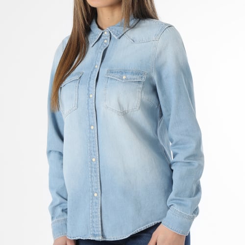 Chemise Jean Manches Longues Femme Maria Bleu Wash