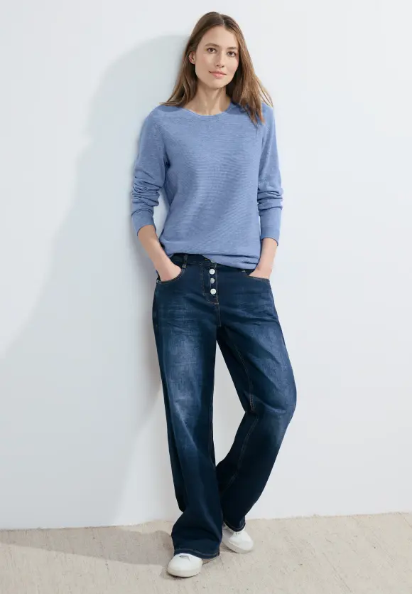 Struktur Pullover - heather real blue melange