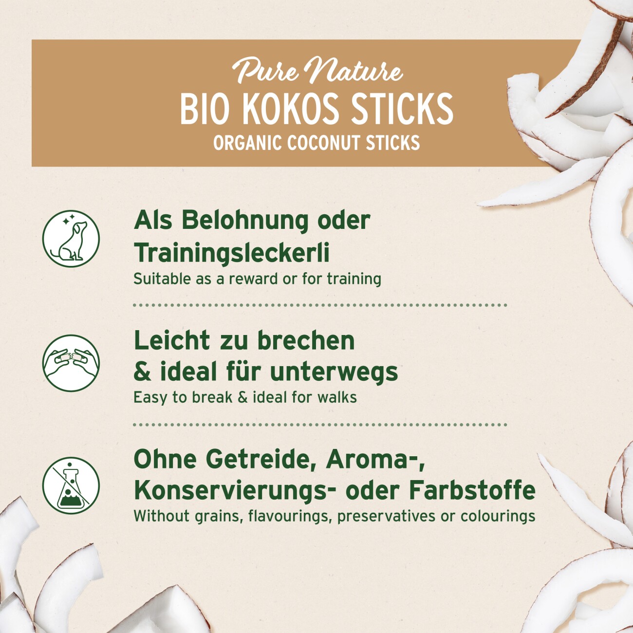 AniForte BIO Kokos-Sticks Snack 500g