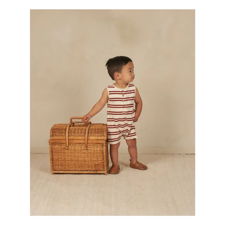 Rylee + Cru Combishort Davis Rayée | Rouge