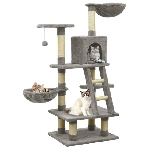 Arranhador completo para gatos, cor cinza