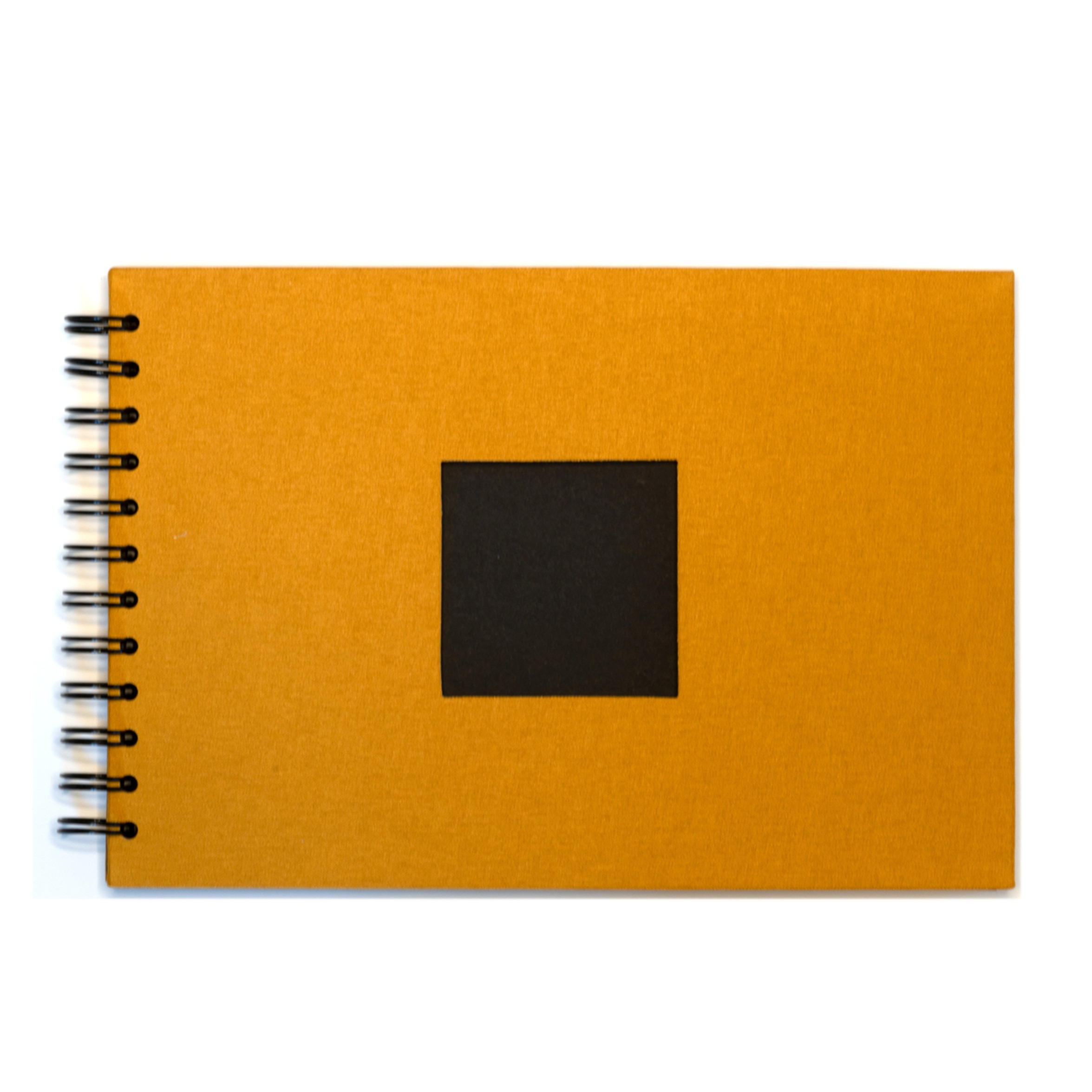 (17x24cm) Wiro Leinen Album Foto Spiralalbum Gäste Buch mit Titelbild Aussparung (8.149600) - Senf