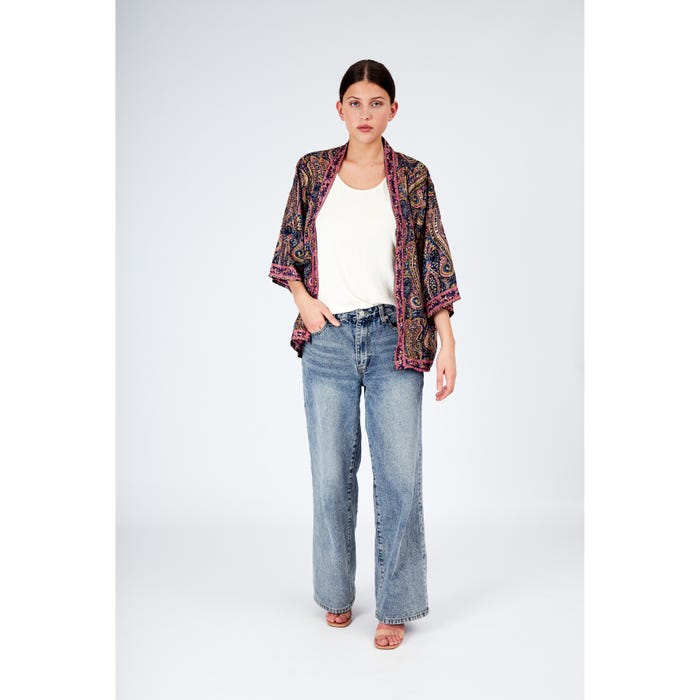 Veritas-Korte kimono print