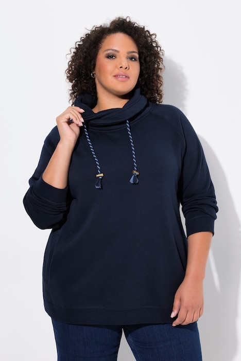 Sweatshirt, weiter Stehkragen, Taschen, Raglan-Langarm