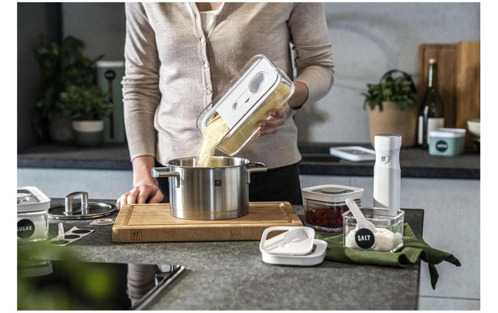 Vakuumier-Behälter Fresh and Save Cube Box Set 5-teiligBoxen mit innovativer Vakuumfunktion