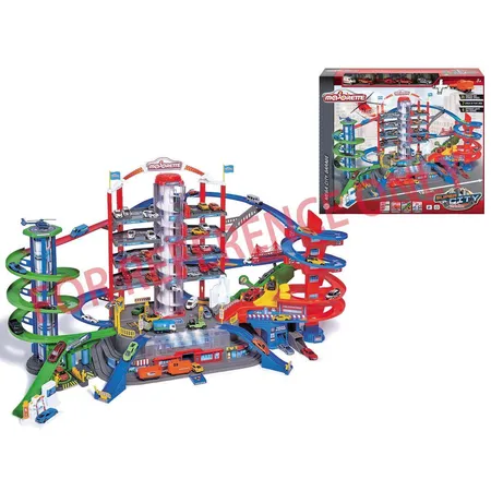 Majorette Super City Garage + 6 vehicles
