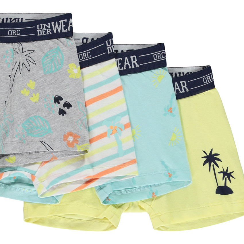 Lot de 7 boxers en jersey motifs palmiers pour garçon