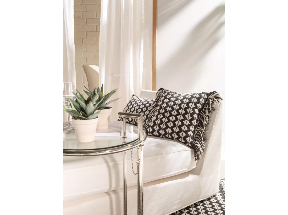Coussin d'intérieur et d'extérieur Morty Noir & Blanc 40x40 cm