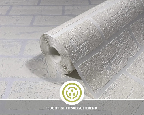 Vliesbehang klei 5401 steenlook beige wit overschilderbaar