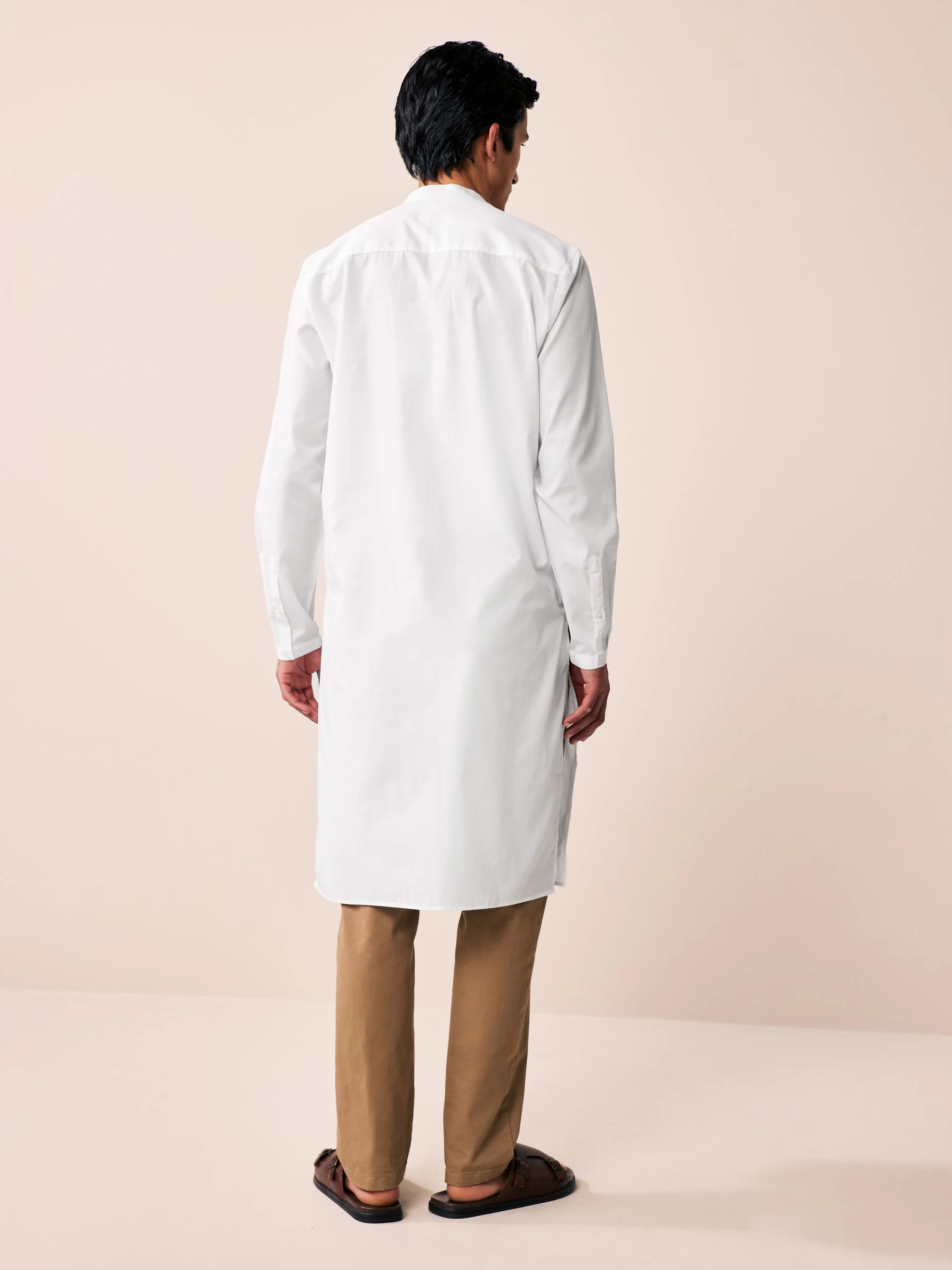 Wit - 100% katoenen kurta met borduursel