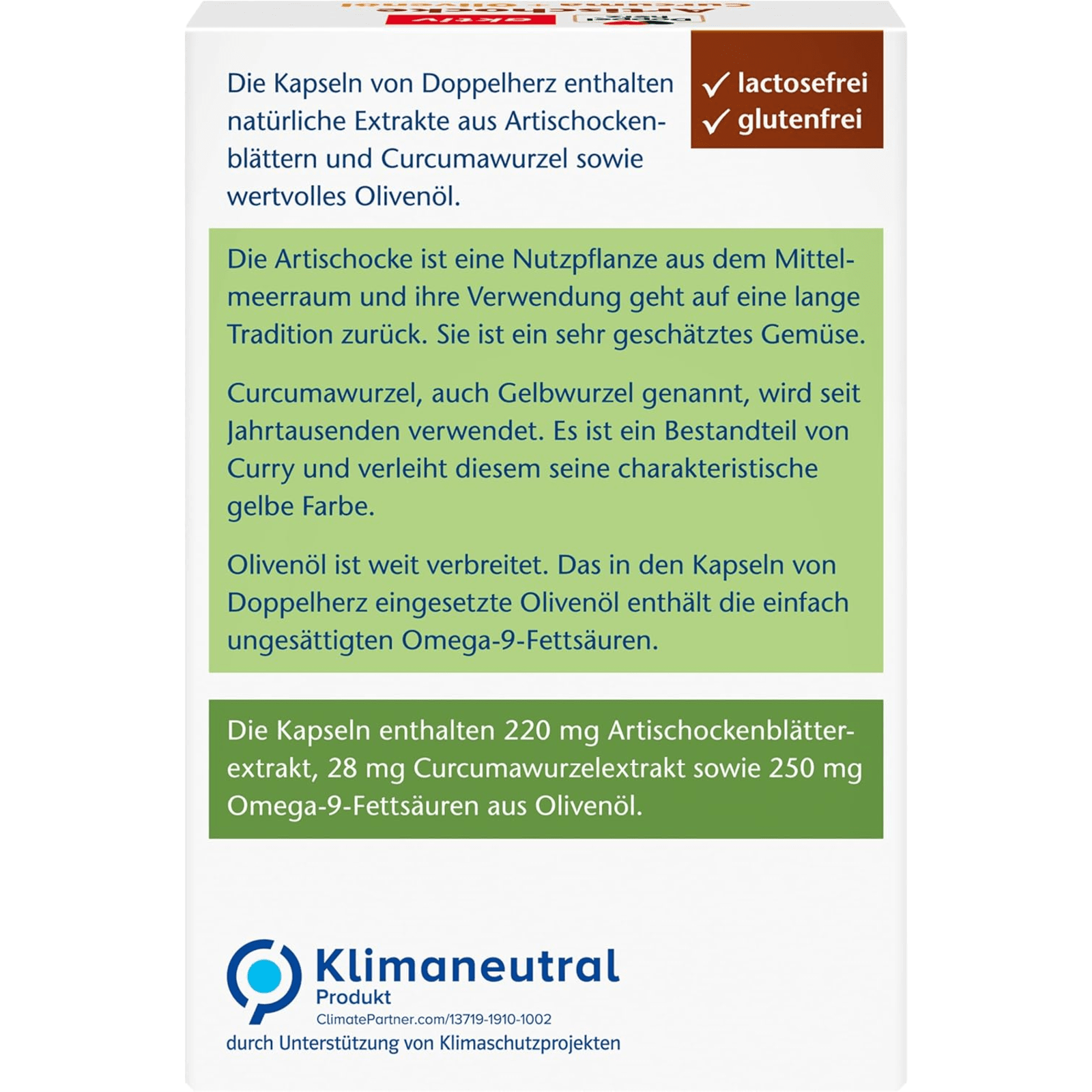 Artischocke + Curcuma + Olivenöl (30 Kapseln)